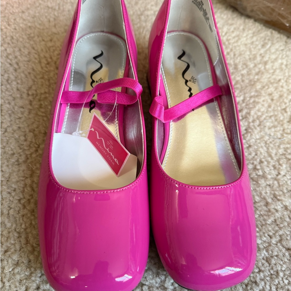 Nina Shiny Fuchsia Kids Dress Shoes